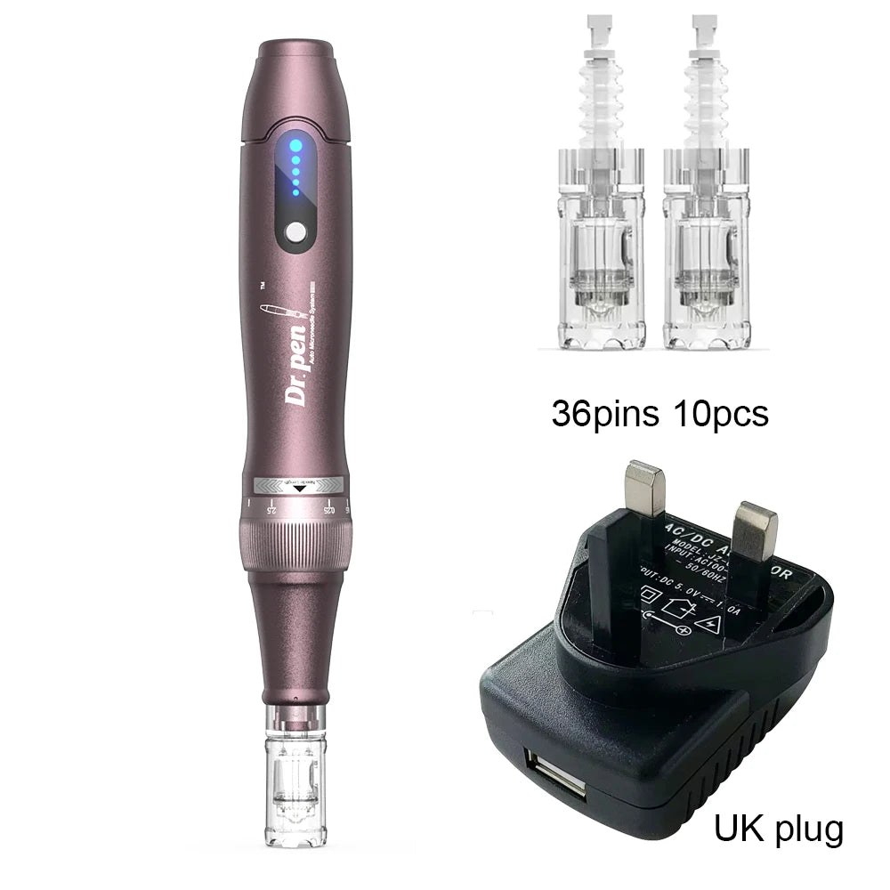 Original Dr Pen A10 micro-aiguilles sans fil Derma stylo équipement de beauté du visage avec 10 pièces cartouche d'aiguille ondulée pour Salon usage domestique SOMUX.SHOP