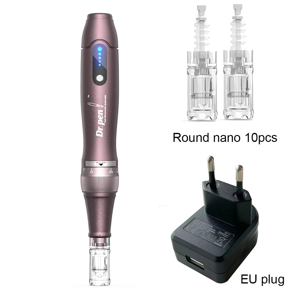 Original Dr Pen A10 micro-aiguilles sans fil Derma stylo équipement de beauté du visage avec 10 pièces cartouche d'aiguille ondulée pour Salon usage domestique SOMUX.SHOP