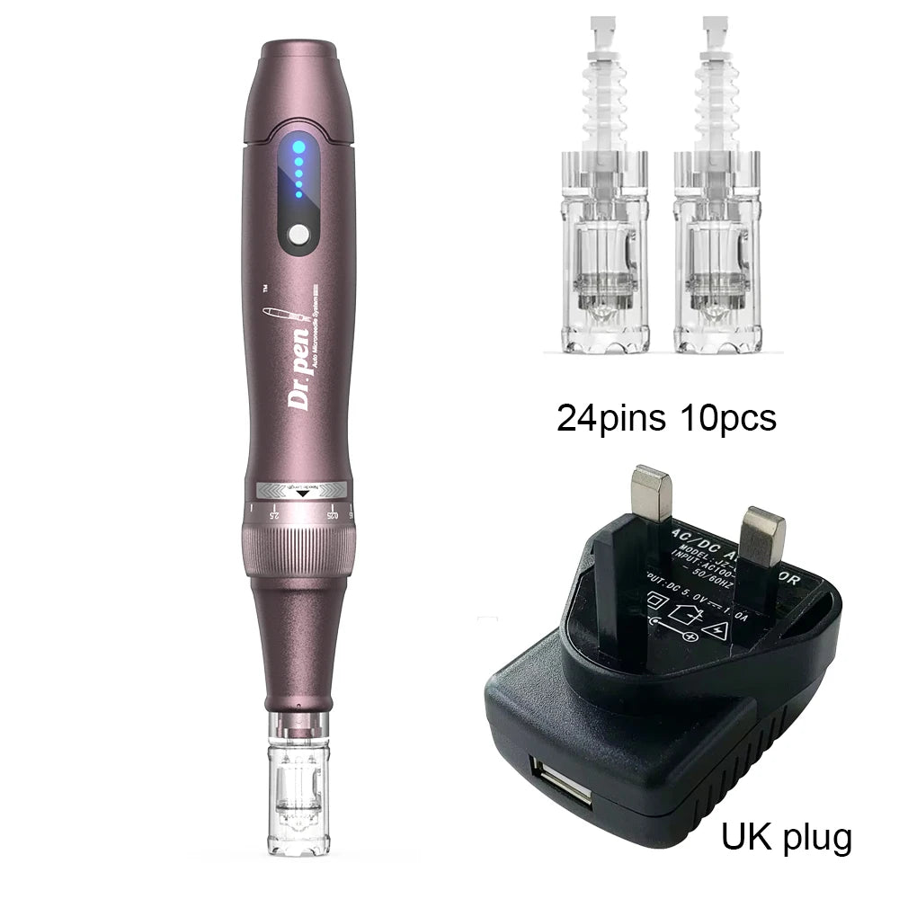 Original Dr Pen A10 micro-aiguilles sans fil Derma stylo équipement de beauté du visage avec 10 pièces cartouche d'aiguille ondulée pour Salon usage domestique SOMUX.SHOP