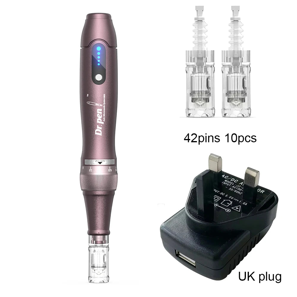 Original Dr Pen A10 micro-aiguilles sans fil Derma stylo équipement de beauté du visage avec 10 pièces cartouche d'aiguille ondulée pour Salon usage domestique SOMUX.SHOP