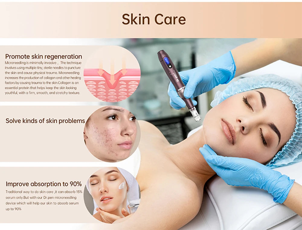Original Dr Pen A10 micro-aiguilles sans fil Derma stylo équipement de beauté du visage avec 10 pièces cartouche d'aiguille ondulée pour Salon usage domestique SOMUX.SHOP