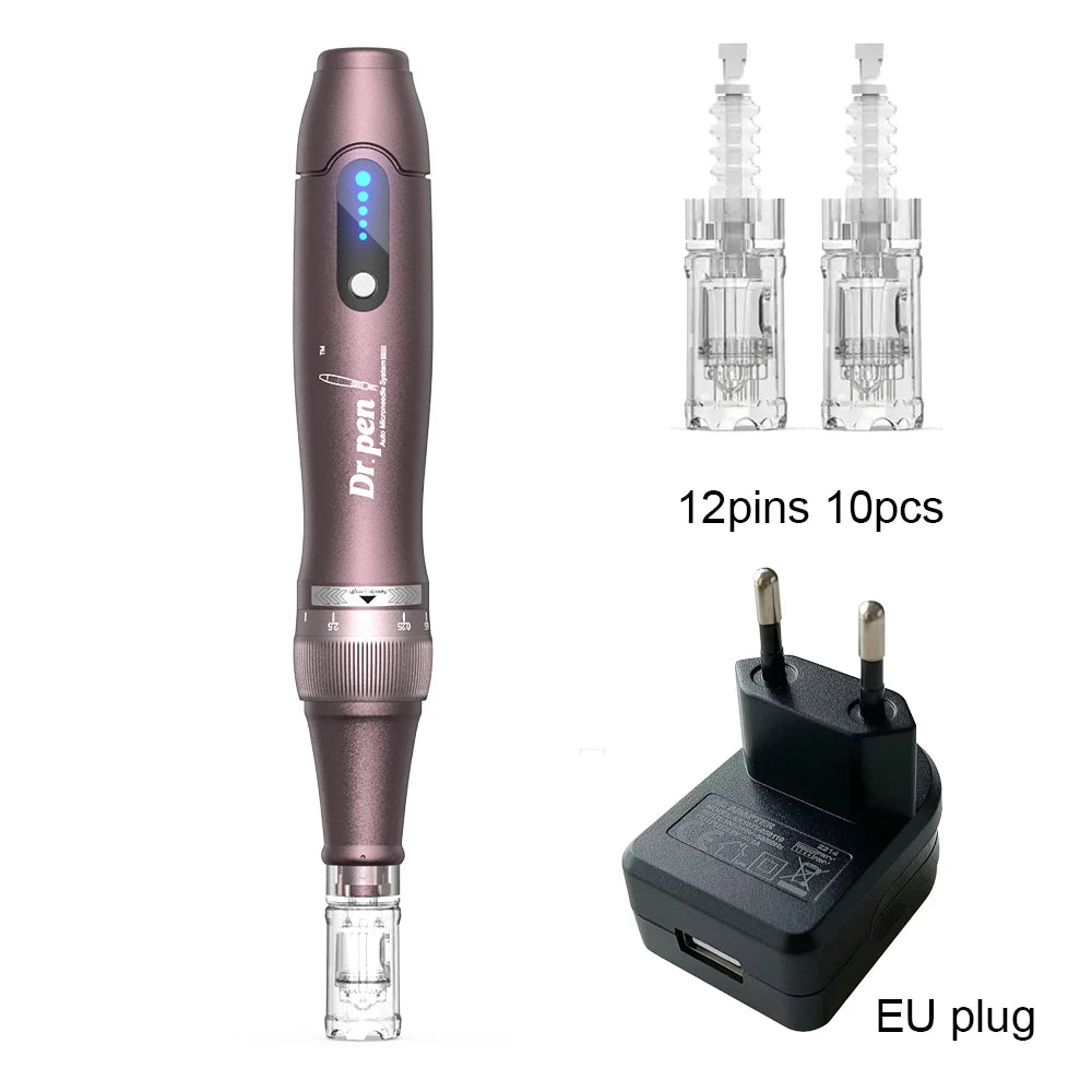 Original Dr Pen A10 micro-aiguilles sans fil Derma stylo équipement de beauté du visage avec 10 pièces cartouche d'aiguille ondulée pour Salon usage domestique SOMUX.SHOP