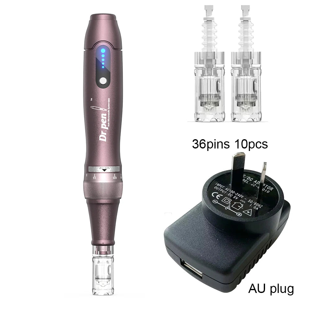 Original Dr Pen A10 micro-aiguilles sans fil Derma stylo équipement de beauté du visage avec 10 pièces cartouche d'aiguille ondulée pour Salon usage domestique SOMUX.SHOP
