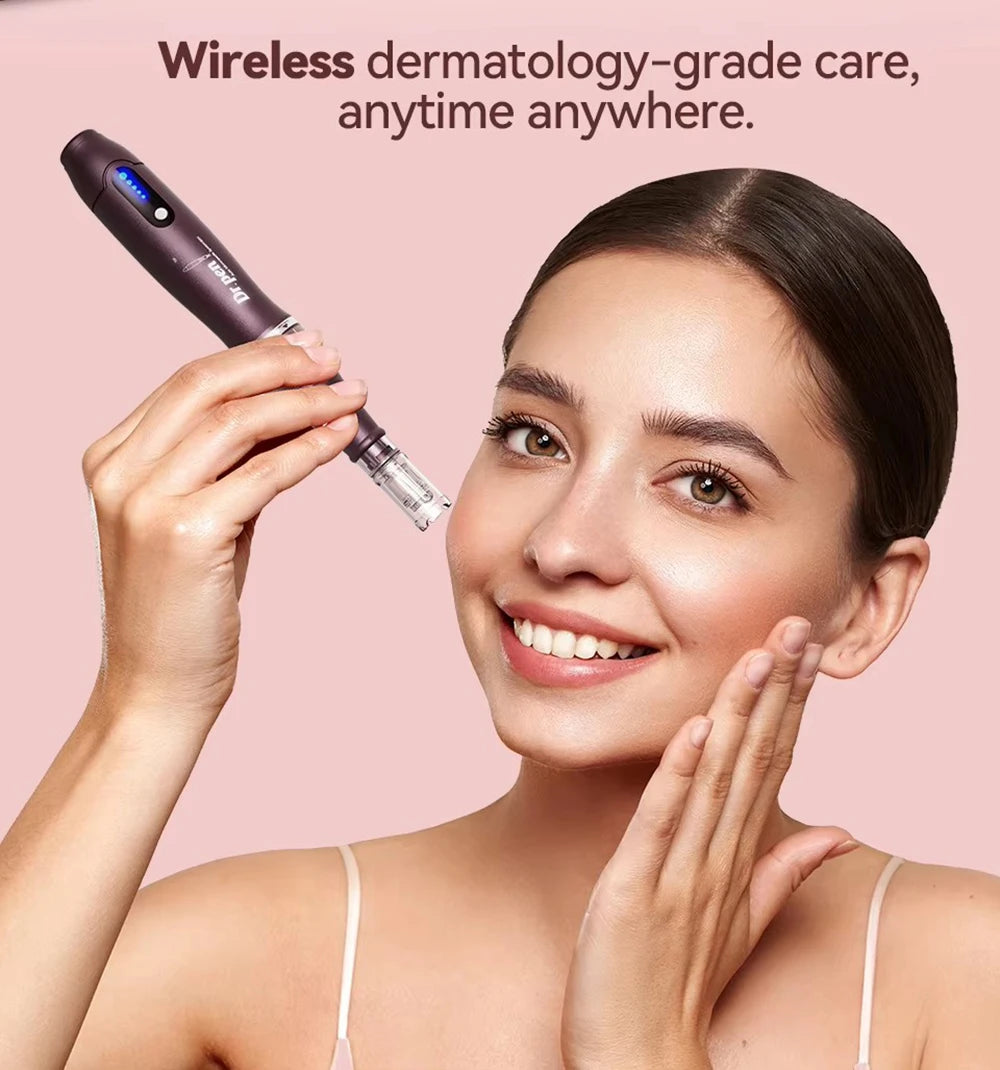 Original Dr Pen A10 micro-aiguilles sans fil Derma stylo équipement de beauté du visage avec 10 pièces cartouche d'aiguille ondulée pour Salon usage domestique SOMUX.SHOP
