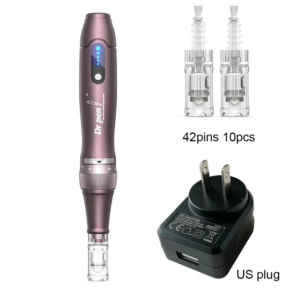 Original Dr Pen A10 micro-aiguilles sans fil Derma stylo équipement de beauté du visage avec 10 pièces cartouche d'aiguille ondulée pour Salon usage domestique SOMUX.SHOP