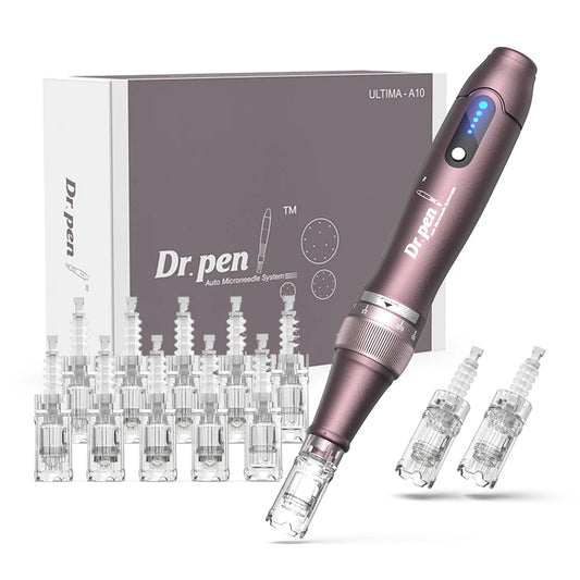 Original Dr Pen A10 micro-aiguilles sans fil Derma stylo équipement de beauté du visage avec 10 pièces cartouche d'aiguille ondulée pour Salon usage domestique SOMUX.SHOP